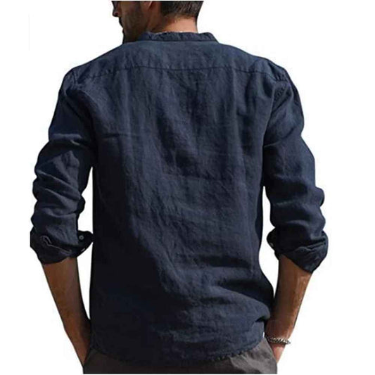 KOREA-Camicia in lino da uomo